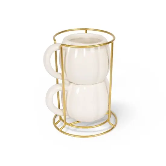 2pk Stackable Espresso Mugs Pumpkin - Bullseye's Playground&trade; image {1}