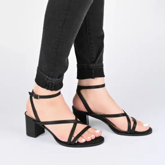 Journee Collection Womens Anikah Buckle Ankle Strap Stacked Heel Sandals image {8}