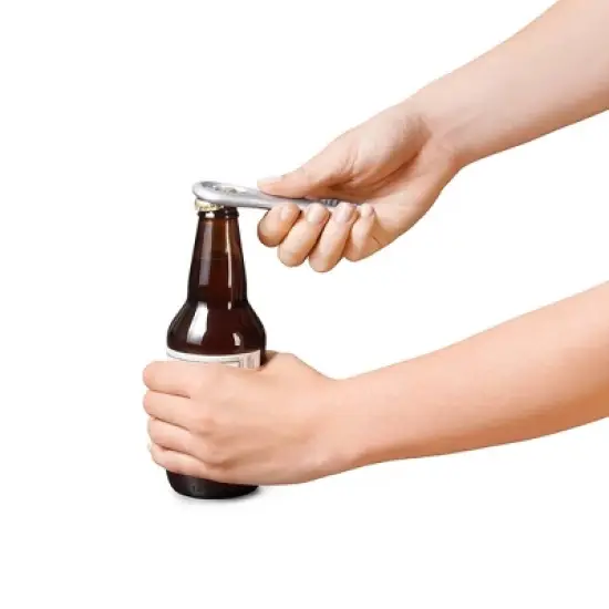 OXO Die Cast Bottle Opener Silver: Zinc Kitchen Tool, Dishwasher-Safe, Metallic Finish, Beer & Wine Accessory image {3}