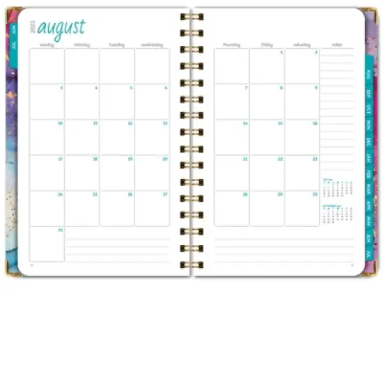 Global Printed Products Hardcover AY 2025-2026 Fashion Planner - 5.5"x8" (Rainbow Gold Marble) image {5}