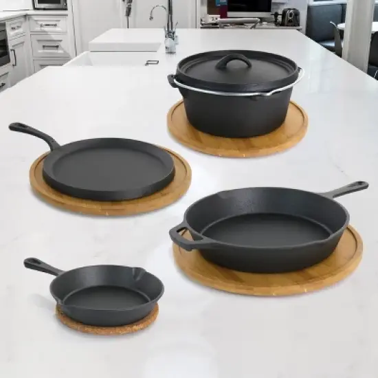 MegaChef 5 Piece Pre-Seasoned Cast Iron Kitchen Cookware Set image {6}