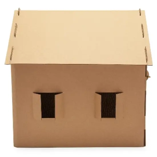 FurHaven Corrugated House Cat Scratcher With Catnip image {2}