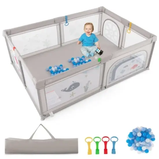 Infans Large Baby Playpen Kids Play Yard Activity Center 81" x 57.5" image {10}