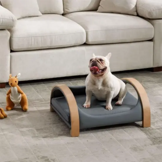 Lily Medium Size Scratch Resistant PU Cushion Cat Scratch Beds With Solid Wood Frame-Maison Boucle image {8}