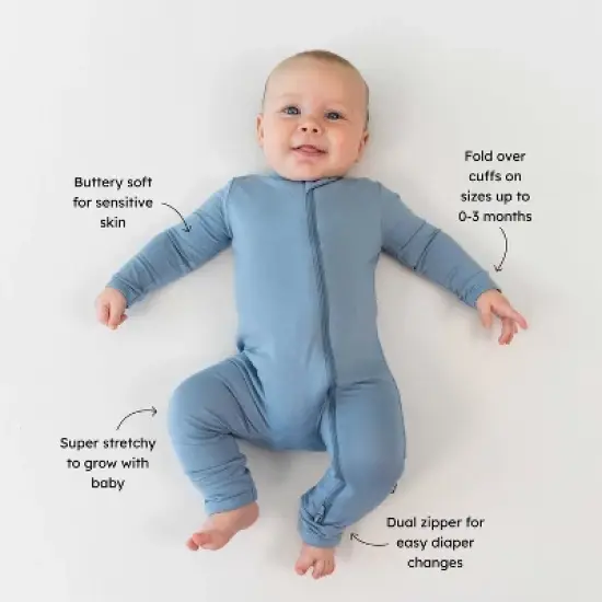 Kyte Baby Zippered Romper in Slate image {2}