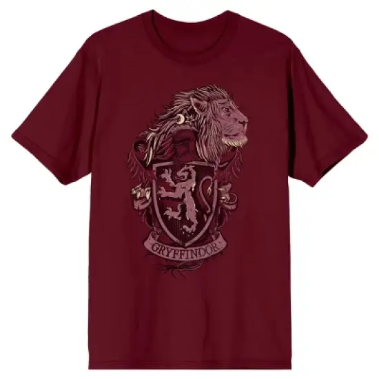 Harry Potter Gryffindor House Crest Men's Cardinal Red T-shirt image {3}