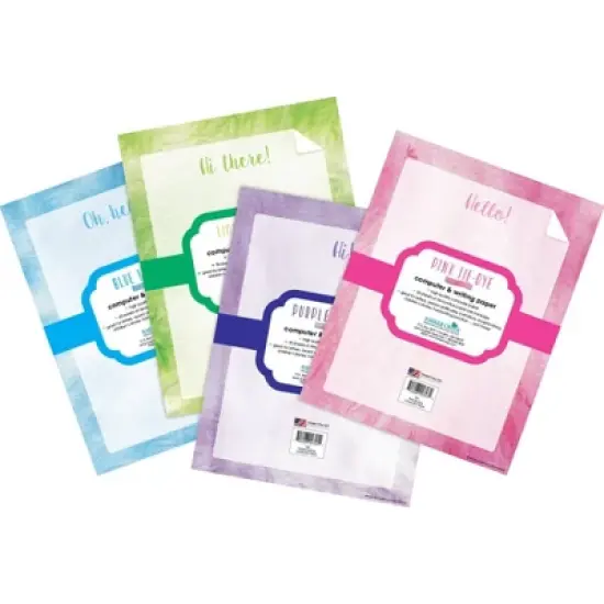 4pk 50ea Tie-Dye and Ombre Computer Paper Pack Set - Barker Creek image {5}