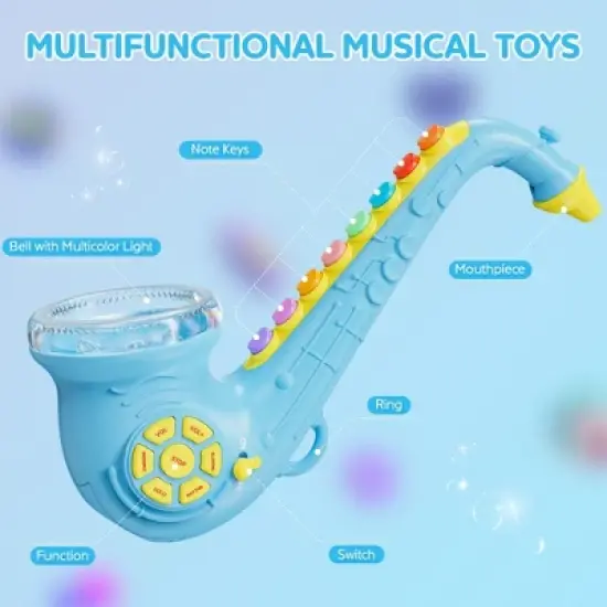 Contixo KT1 Saxophone Toy, Blue Digital Saxaboom Gift for Toddlers Kids image {7}