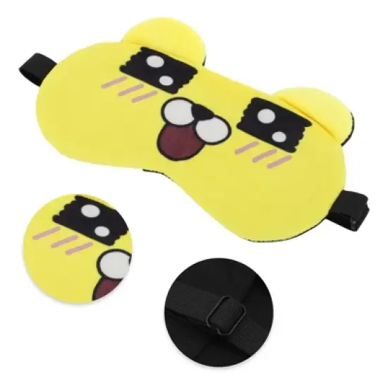Unique Bargains Soft Cartoon Sleep Mask Square Eyes Yellow 1 Pc image {2}