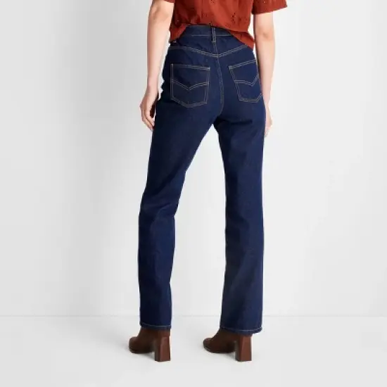 Women's High-Rise Flare Denim Pants - Future Collective&trade; with Reese Blutstein Dark Blue Denim image {1}