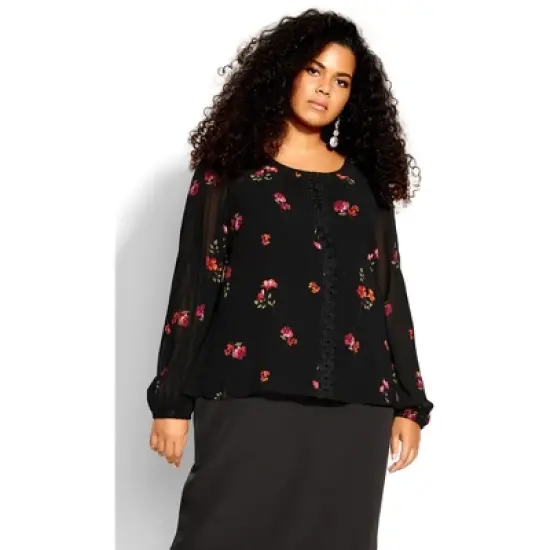 Women's Plus Size Penelope Top - Black |  CITY CHIC image {7}