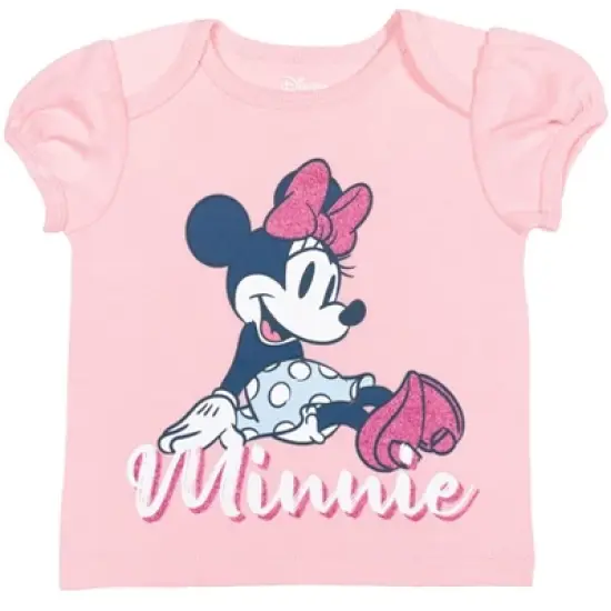 Disney Minnie Mouse Newborn Baby Girls 15 Pc Set Sleep N' Play Coverall Bodysuit Tee Pants Bibs Hat Mitts Blanket 0-6 Months image {7}