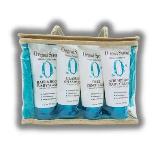 Original Sprout Deluxe Travel Kit - Deep Conditioner Hair & Body Baby Wash Scrumptious Baby Cream Classic Shampoo - (3 oz) image {4}