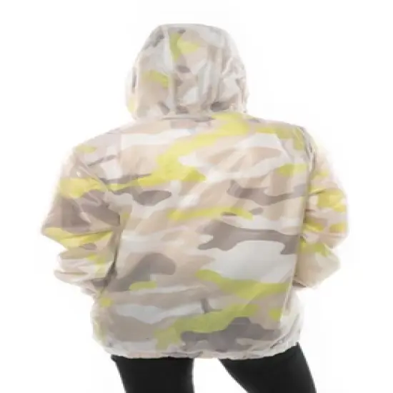 Members Only Women's Translucent Camo Print Popover Oversized Jacket image {2}