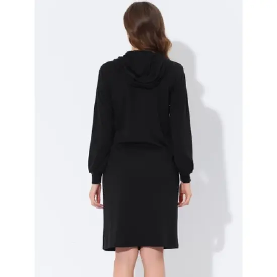 cheibear Womens Sleepwear Pajama Dress with Pockets Lounge Nightshirt Hoodies Nightgown image {3}