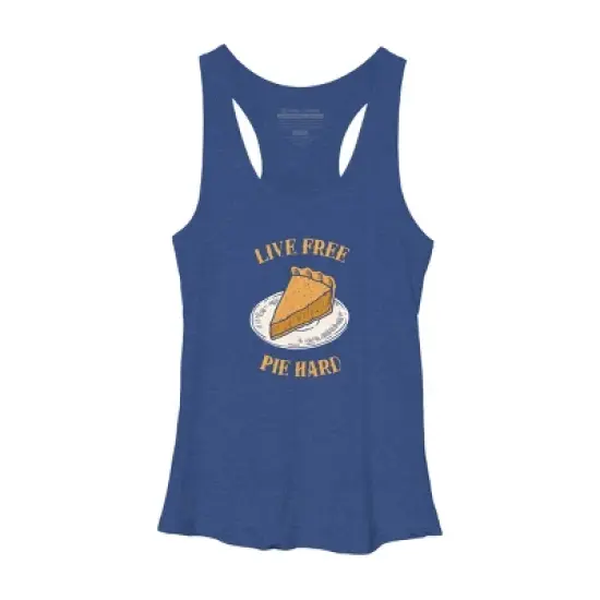 Women's Design By Humans Live Free Pumpkin Pie Hard By dumbshirts Racerback Tank Top image {3}