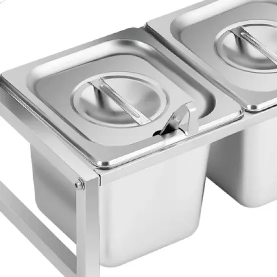 YIYIBYUS 2-Tier Stainless Steel Expandable Spice Rack, 8 Pans image {6}
