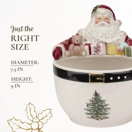 Spode Christmas Tree 7-Inch Santa Nut Bowl - Decorative Serving Bowl for Candies, Nuts, or Desserts - Christmas Holiday Season, Fine Earthenware image {6}