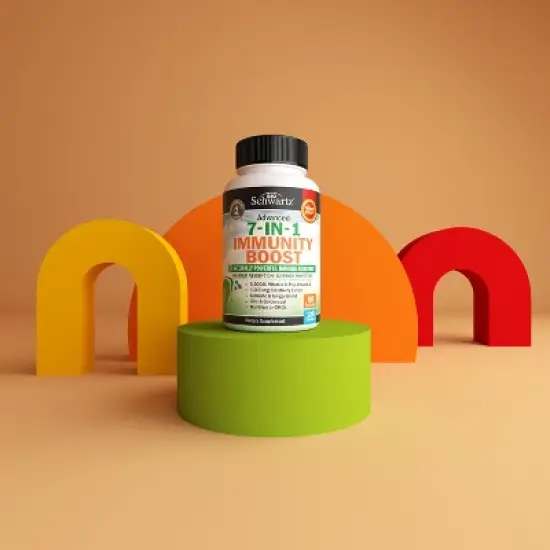 7-in-1 Immunity Support Capsules with Zinc Vitamin C & D 5000 IU Elderberry Ginger D3, Natural Immune System Booster Defense, Bioschwartz, 120ct image {4}