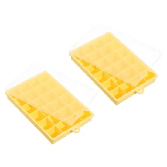 Unique Bargains Square Silicone Ice Cube Tray with Lid for Freezer 24 Cube Per Trays 2 Pcs image {8}