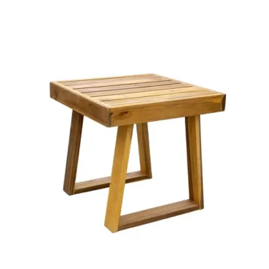 3-Piece Outdoor Patio Lounge Set, Acacia Wood Armchair with Ottoman and Side Table, Weather-Resistant Cushioned Seating - ModernLuxe image {9}