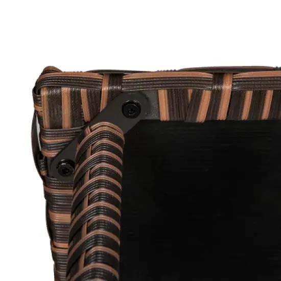 WestinTrends 3-Piece Rattan Wicker Modern Converstaion Seating Set, Brown/Beige image {5}