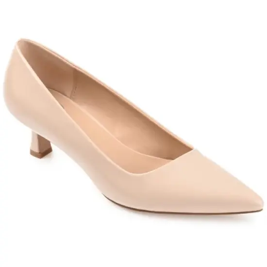 Journee Collection Womens Celica Slip On Kitten Heel Pointed Toe Pumps image {14}
