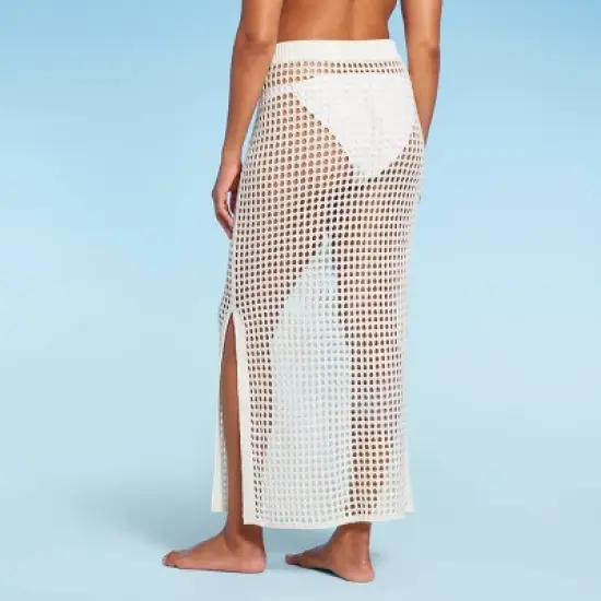 Women's Pull-On Crochet Cover Up Skirt - Shade & Shore&trade; Off-White image {3}