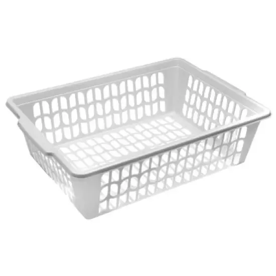 YBM Home White Plastic Paper Tray Basket image {2}
