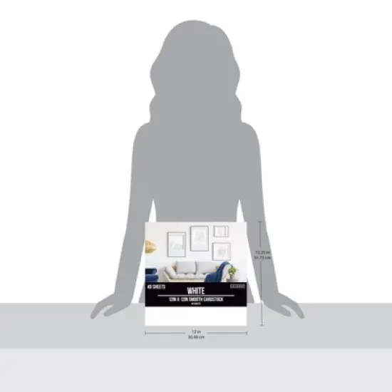 Colorbok 78lb Smooth Cardstock 12"X12" 40/Pkg-White image {1}