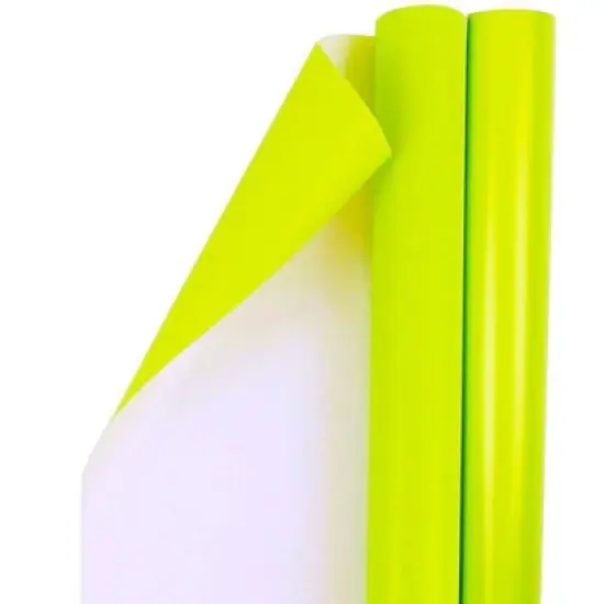 JAM PAPER Lime Green Glossy Gift Wrapping Paper Roll - 2 packs of 25 Sq. Ft.: Light Green Christmas Wrap, Solid Neon Design image {5}