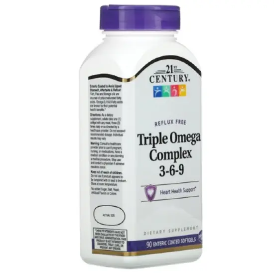 21st Century Triple Omega Complex 3-6-9, 90 Enteric Coated Softgels image {3}