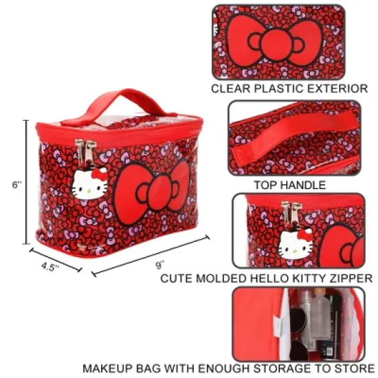 Hello Kitty Bows Clear Plastic Printed Cosmetic Case image {4}