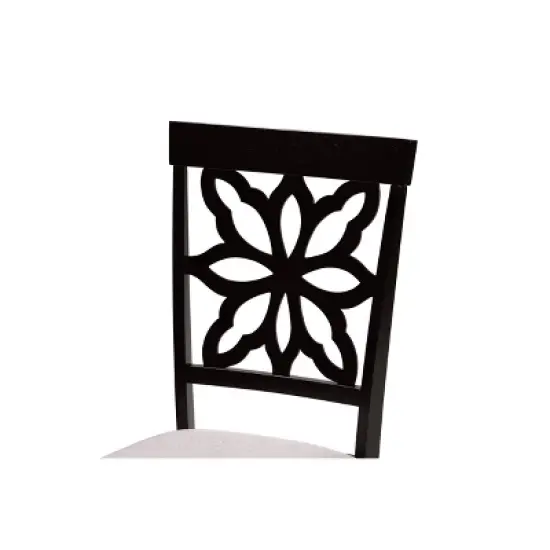 7pc Dallas Fabric Upholstered and Wood Dining Set - Baxton Studio image {4}