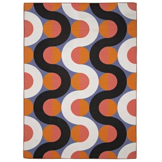 Rexford Washable Outdoor Rug Orange/Pink - Linon image {10}