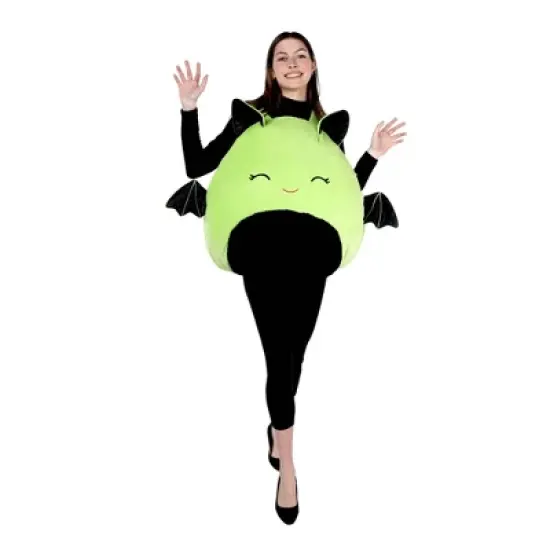 Squishmallows Adult Leap the Bat Halloween Costume Bodysuit Green OSFM image {2}