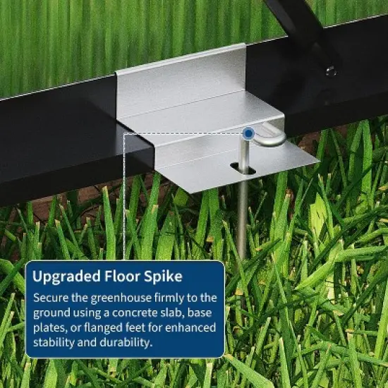 GustoWave Easy To Assemble Walk-In Aluminum Greenhouse In Green. (Upgraded Handle Version) image {3}