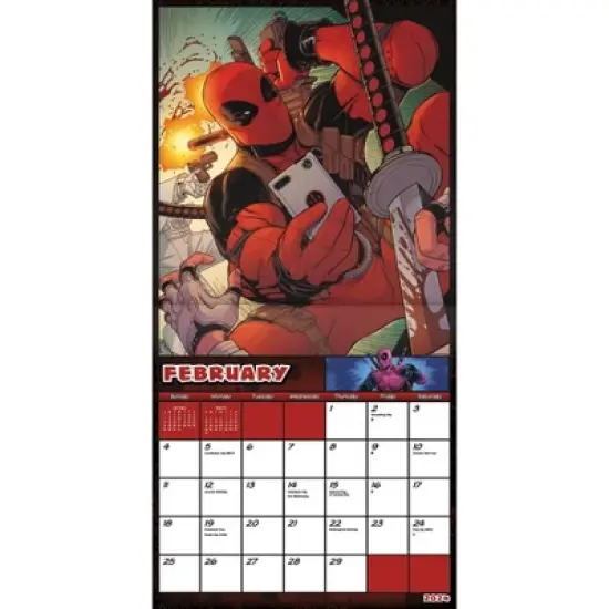 Trends International Inc. 2023-24 Wall Calendar 12"x12" Marvel Deadpool image {2}