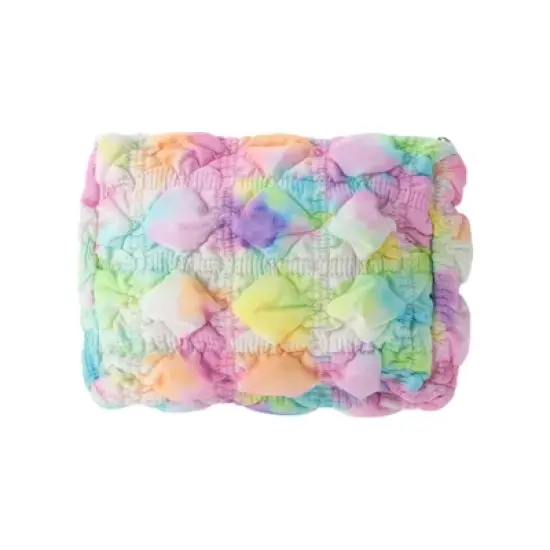Unique Bargains Ruffled Clouds Rainbow Bubbles Makeup Bag Medium 1 Pc image {5}