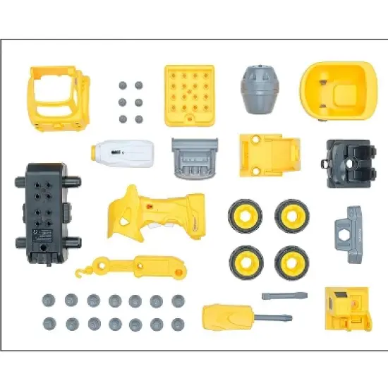 Top Race 3-in-1 Take Apart Truck with Electric Drill Remote Control Construction Toys - Yellow image {4}