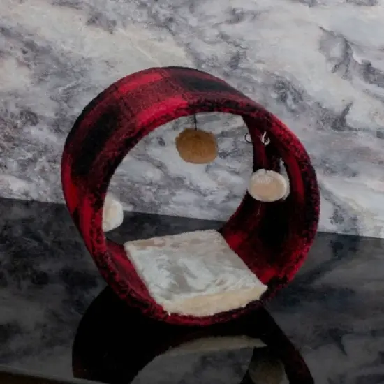 Armarkat Scotch Plaid Real Wood Cat Hideaway Tunnel image {2}