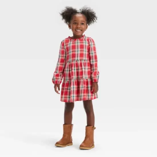 Toddler Girls' Plaid Long Sleeve Dress - Cat & Jack&trade; image {3}