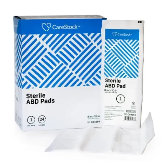 CareStock Abdominal Pad, 8 x 10 in. - Nonwoven Cellulose ABD Pads - Individually Packed, Sterile image {5}