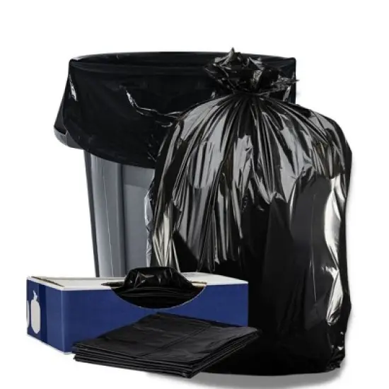 Plasticplace Trash Bags, 55-60 Gallon, Black (100 Count) image {1}