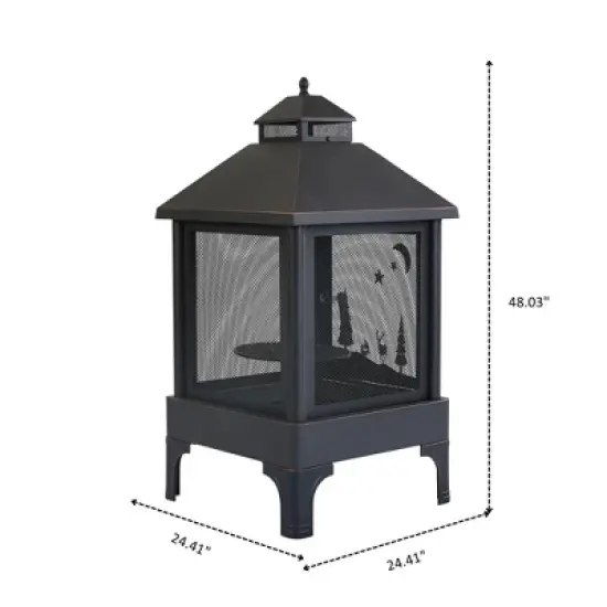 DOMETOUR XOT036 Heavy Duty Garden Metal Outdoor Heating Furnace for Backyard Fir Pit image {7}