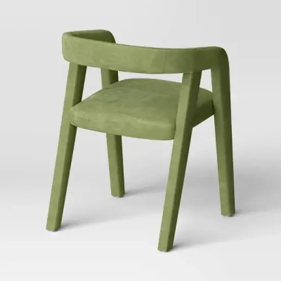 Lana Curved Back Upholstered Dining Chair Olive Green Velvet - Threshold&trade; image {3}