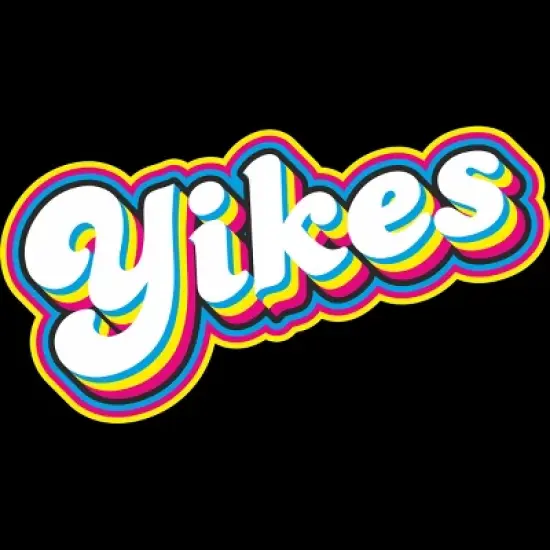 Women's Design By Humans Yikes Colorful Rainbow Outline By Racerback Tank Top image {1}