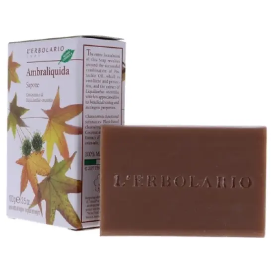 L'Erbolario Ambraliquida Bar Soap - Soap Bar Body Wash - 3.5 oz image {2}