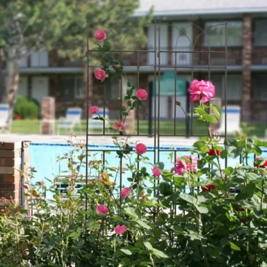 4 Pack Metal Garden Trellis 71" x 17.7" Rustproof Trellis for Climbing Plants Outdoor Flower Support Brown image {4}