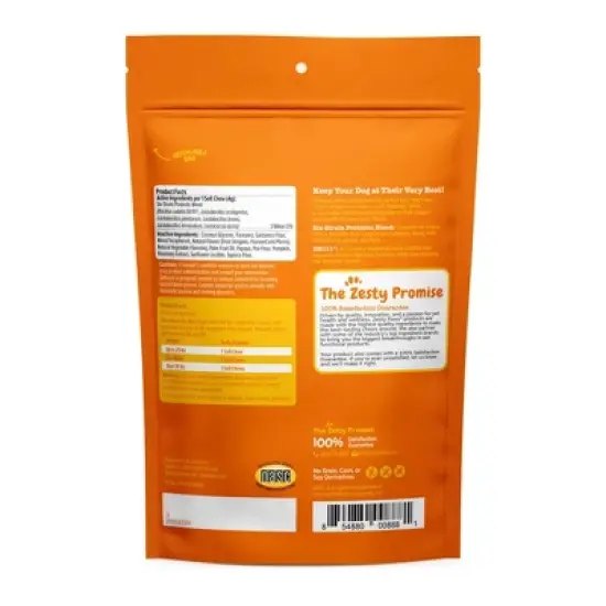 Zesty Paws Gut Health Probiotic Soft Chews for Dogs - Pumpkin Flavor - 60ct image {1}